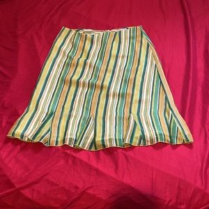 Midi Skirt with Green Stripes and a Flouncy Hem From Notations